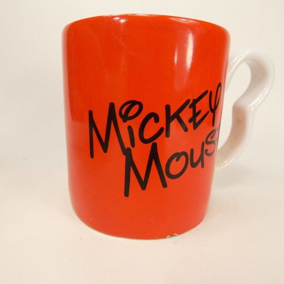 Mickey Mouse Red Ceramic Coffee Mug Handle-Shapes Mickey Silhouette Face UEJYY - Picture 4 of 15